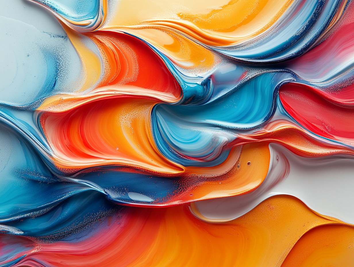 Blue and orange abstract forms illustrating connected information